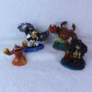Skylanders Figures‎ Lot of 4 Tree Rex Flameslinger Gill Grunt Eruptor Toy